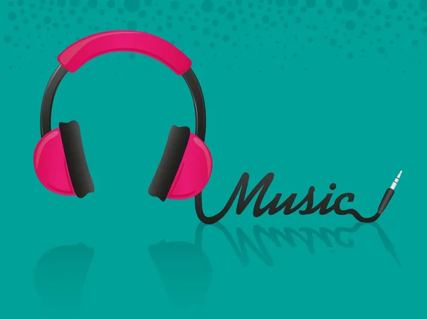 Müzik kulaklık — Stok Vektör