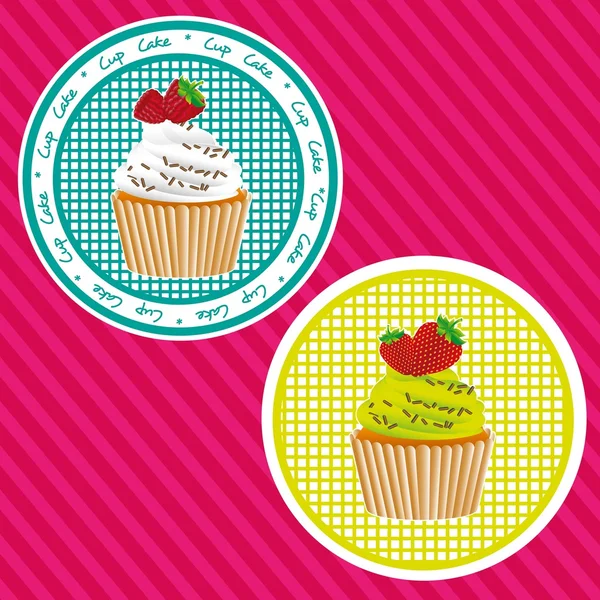 Dois cupcakes rótulos —  Vetores de Stock