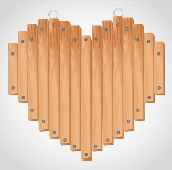 Panneau de bois coeur — Image vectorielle