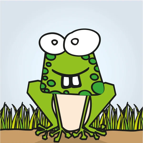 Frog with big teeth — Stock Vector