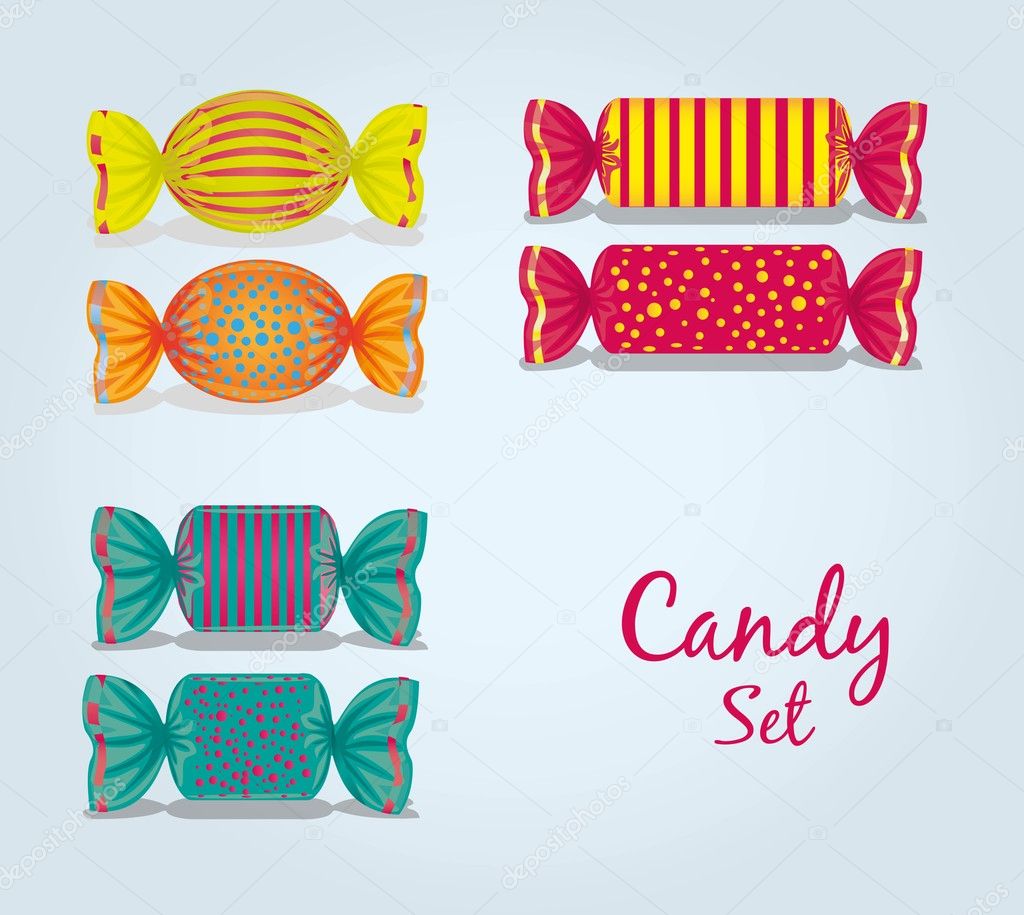 candy set rectangular, square and oval