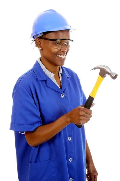 Afrikai nő carpenter — Stock Fotó