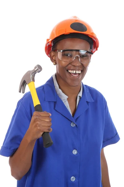 Африканская женщина-строитель — стоковое фото