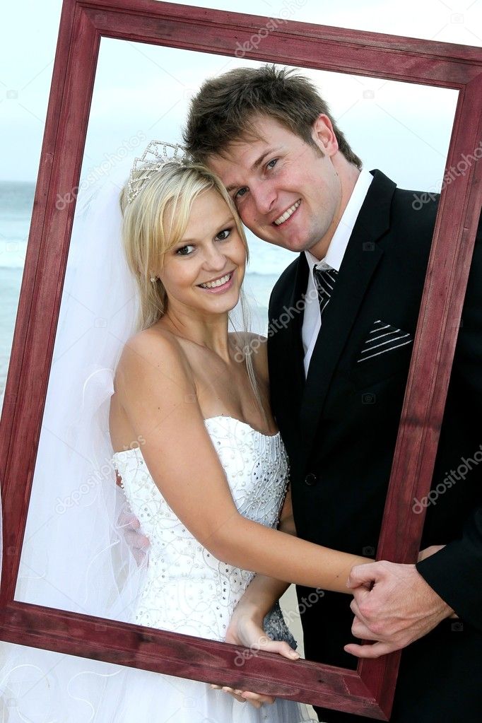 Beautiful Wedding Couple with Frame