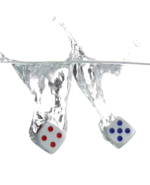 Dice in Water — Stock Photo, Image