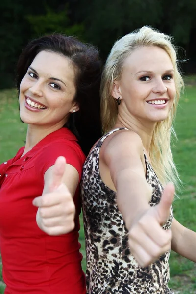 Gorgeous Women Showing Thumbs Up — Stock Photo, Image