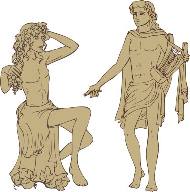 Dionisus and Apollo clipart