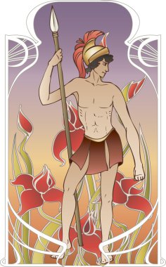 Mars in art Nouveau style clipart