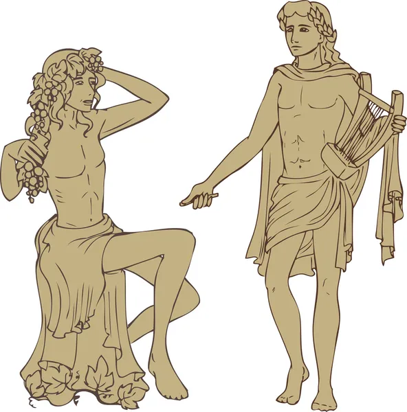 Дионисий и Аполлон — стоковый вектор