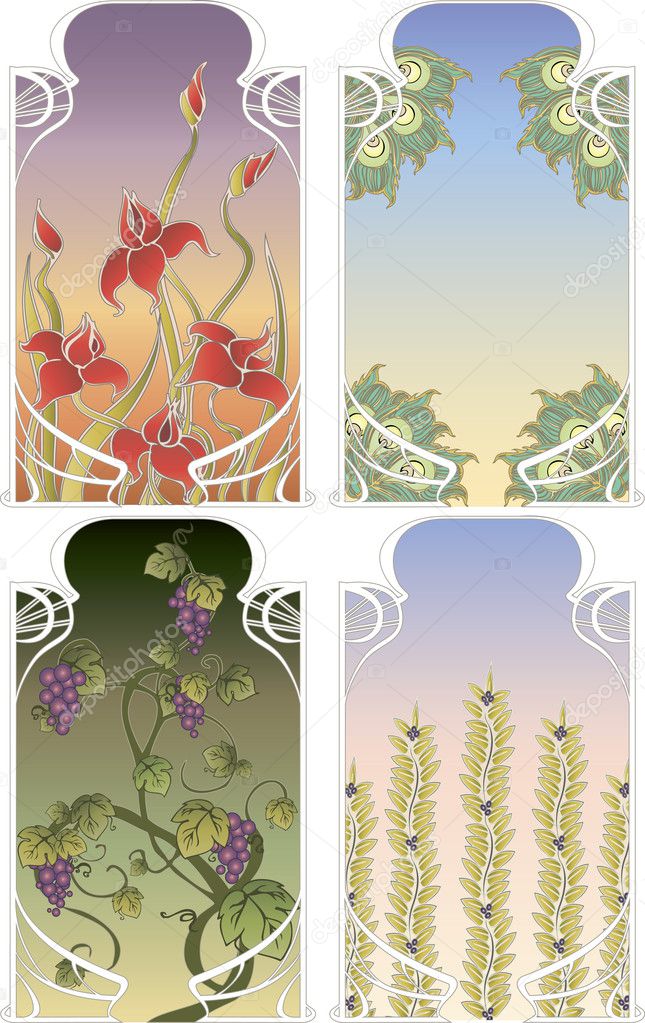 Background frames in art Nouveau style