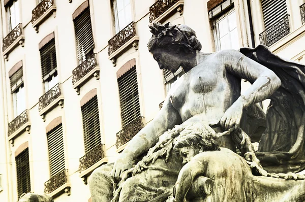 Les Terreaux place, Lyon, Francia — Foto de Stock