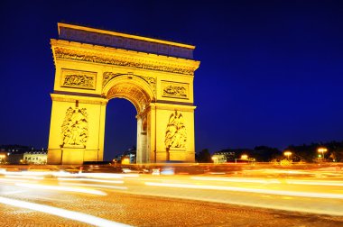 Arch of Triumph. bty night. Paris, France clipart