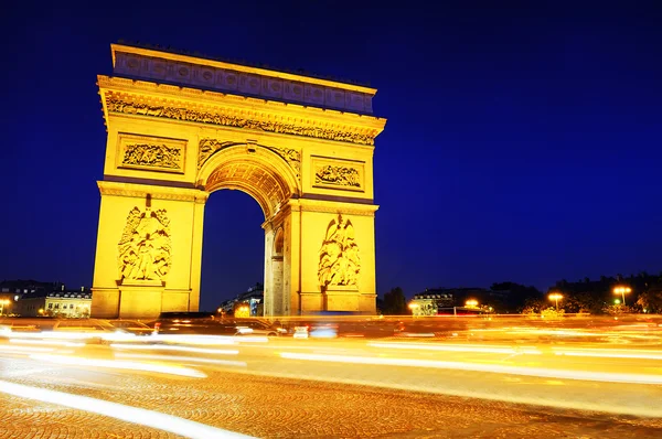 Arch of Triumph. bty night. Paris, France — Stockfoto