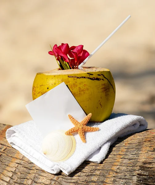 Caribe paraíso praia cocos coquetel — Fotografia de Stock