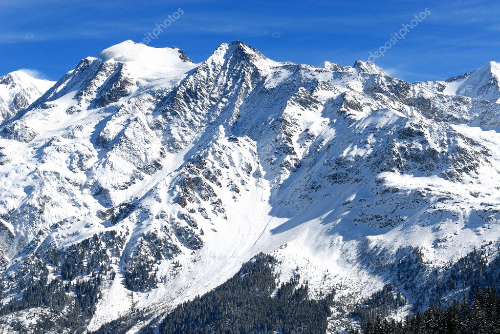 The Mont blanc, alpine mountains