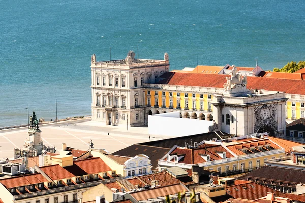 Lizbon merkezi kare praca de comercio, Portekiz — Stok fotoğraf