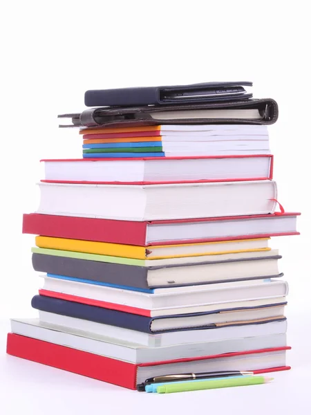 Many Colorful book over white background. — Stock Photo, Image