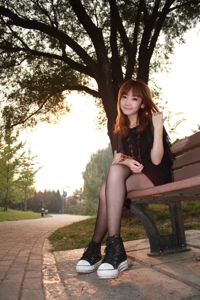 Una bella donna asiatica Fotografia Stock