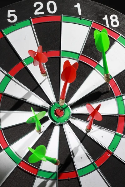 Dart hit the target on a butt target. — Stock Photo, Image