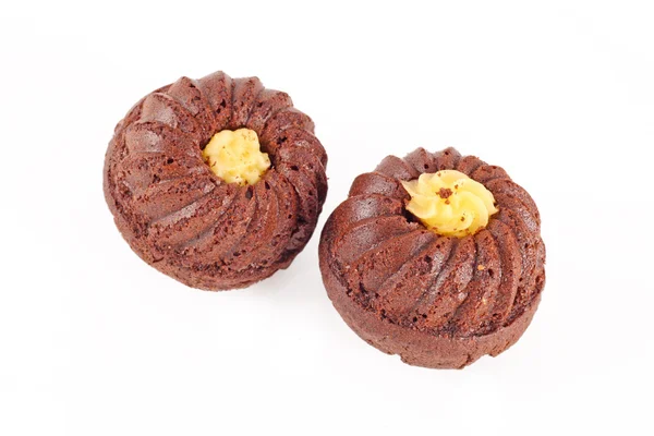 Kleine runde Schokoladenkuchen — Stockfoto
