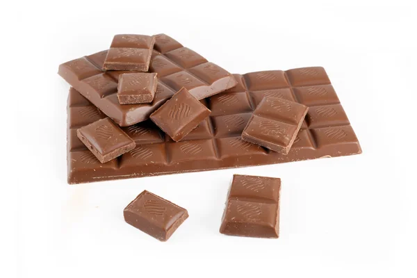 Barra de chocolate quebrada — Fotografia de Stock