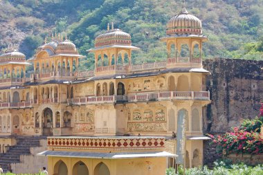 Tapınak galtaji, rajasthan, jaipur,