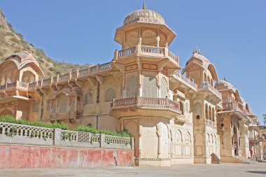 Tapınak galtaji, rajasthan, jaipur,