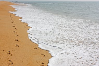 Human footprints leading away clipart