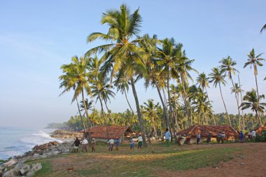 Exotic beach in Varkala clipart