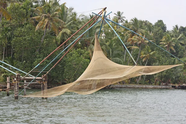 Chinese fishing nets at back waters of Kerala — Stock Photo, Image