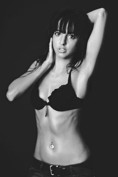 Beautiful brunette model in studio — Stock Photo, Image