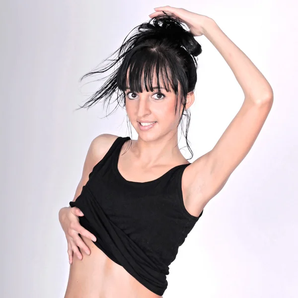 Modern style dancer girl on studio — Stock Photo, Image