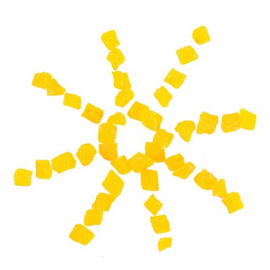 Sun of the dried pineapple pieses clipart
