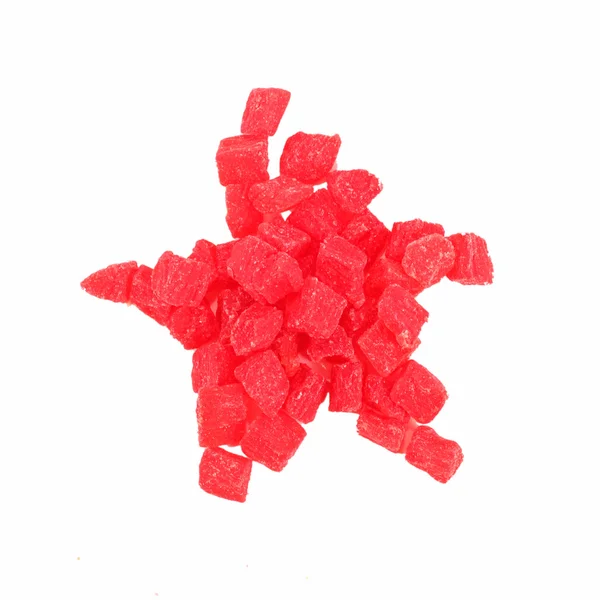 Красная звезда из конфет — стоковое фото