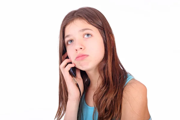 Menina adolescente atraente falando — Fotografia de Stock