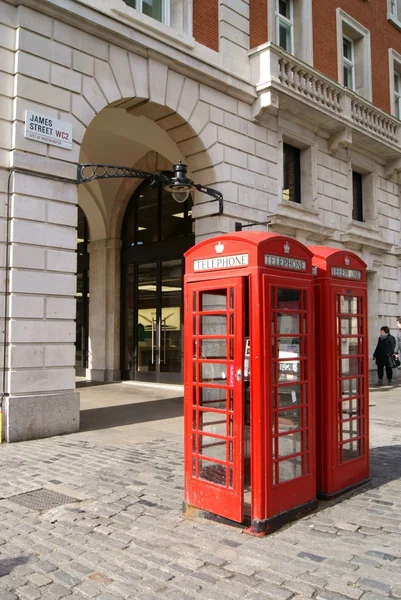 stock image Red telephone boxes