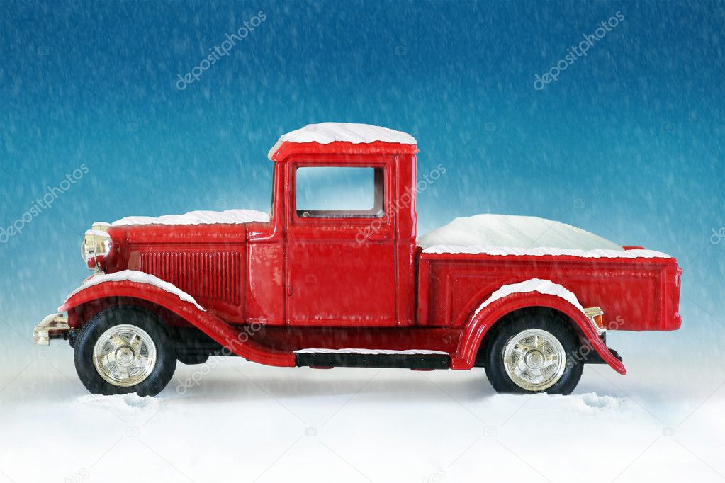 Christmas red truck