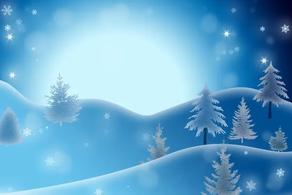 Ağaçlı kış manzarası — Stok fotoğraf
