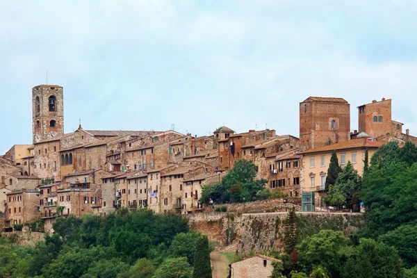 Vista da histórica cidade toscana de Colle di Val d 'Elsa — Fotografia de Stock