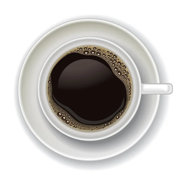 Taza de café aislado en un blanco — Vector de stock