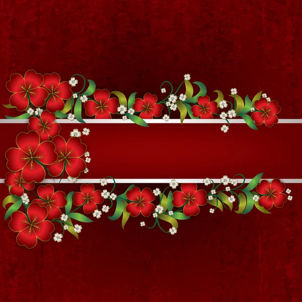 Abstracte achtergrond met bloemen ornament — Stockvector