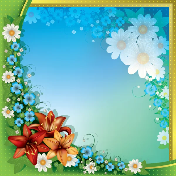 抽象的な春の花の背景 — ストックベクタ