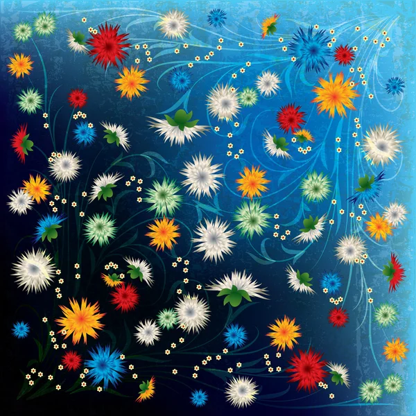 Abstrakti grunge kuva kukkia — vektorikuva