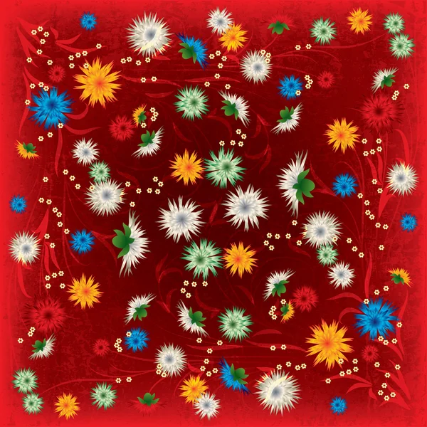 Ilustrație abstractă grunge cu flori — Vector de stoc