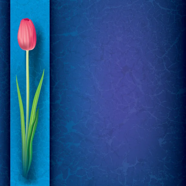 抽象 grunge 花卉背景与红色郁金香 — 图库矢量图片