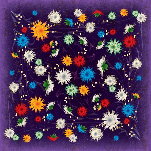 Ilustrație abstractă grunge cu flori — Vector de stoc