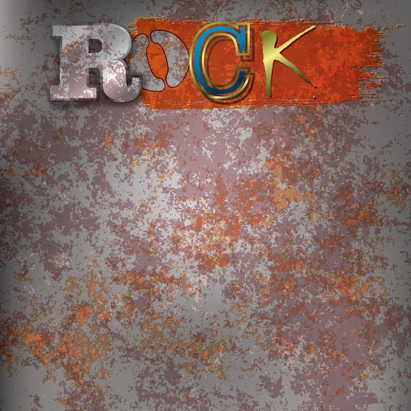 Fond musical abstrait avec le mot rock — Image vectorielle