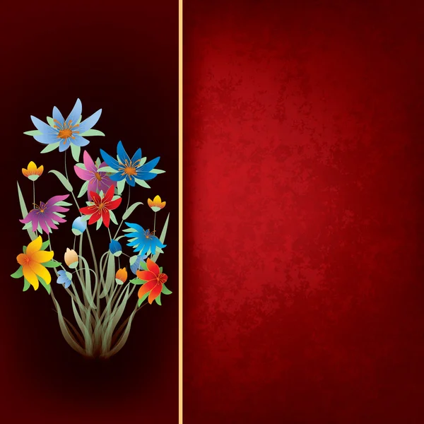 Composición grunge abstracta con flores de primavera — Vector de stock