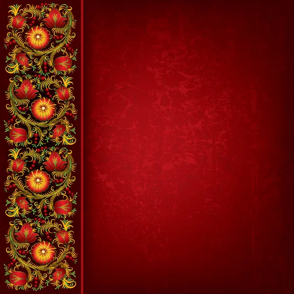 Abstraktní grunge pozadí s jarní květinový ornament — Stockový vektor