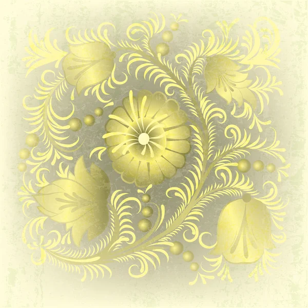 Astratto grunge sfondo con ornamento floreale primavera — Vettoriale Stock